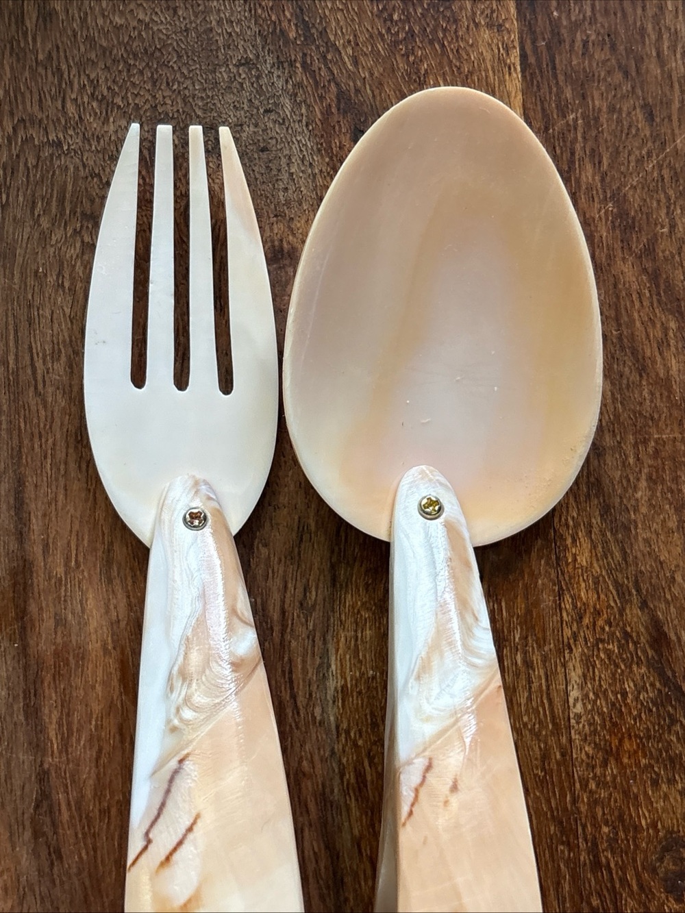 Beautiful and unique fork & spoon hand carved conch sea shell - Picture 7 of 12